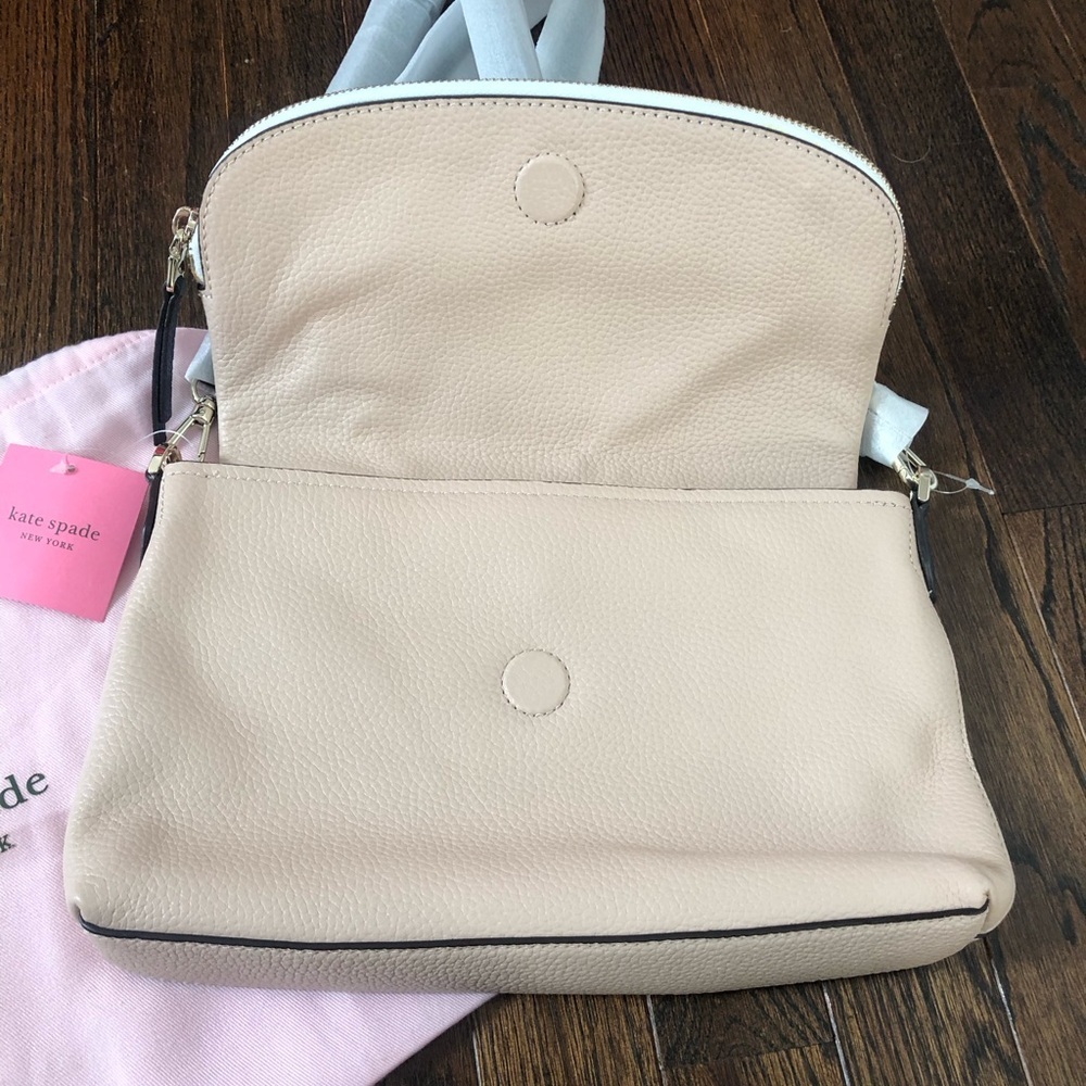 Kate Spade Large Convertible Polly Flap Adj. Shoulder Bag in Blush Multi - NEW! - Picture 6 of 15